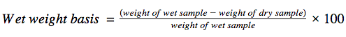 Wet weight basis formula.
