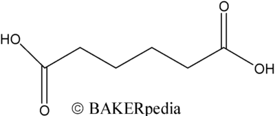 Chemical structure of adipic acid baking ingredients