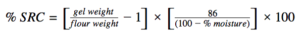 Solvent Retention Capacity formula