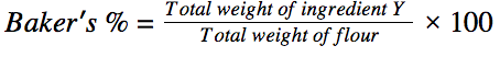 baker’s percent equation