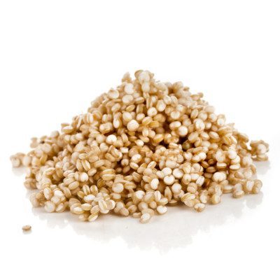 The gluten-free quinoa flour is made from finely ground whole quinoa seeds.