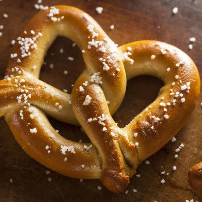 Soft pretzels are bakery products that are characterized by their unique texture resembling a chewy bread.