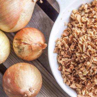 onions can be a part of the dough formulation or as a topping on a variety of baked goods.