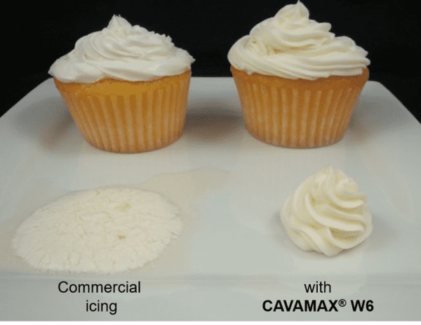 CAVAMAX® W6, a type of alpha-dextrin, used in frosting.