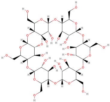 Chemical structure of alpha-cyclodextrins.