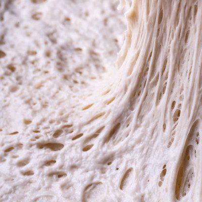 Gluten uniquely holds three characteristics important to bread making: elasticity, viscosity and extensibility.