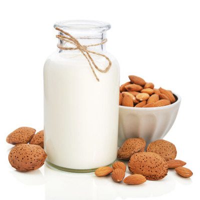 Almond milk is a plant-based liquid commonly used to substitute animal-based milk.