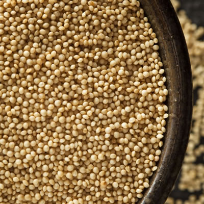 Amaranth flour is made of ground amaranth seeds.