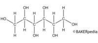 De chemische structuur van sorbitol.